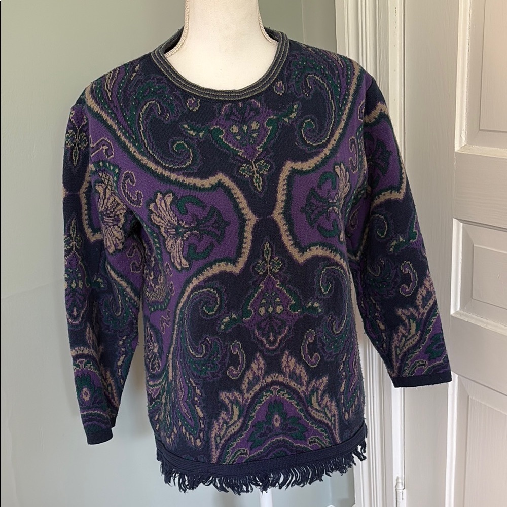 Vintage Potomac CollectionElegant Purple Green Women's Sweater Size‎ Small
